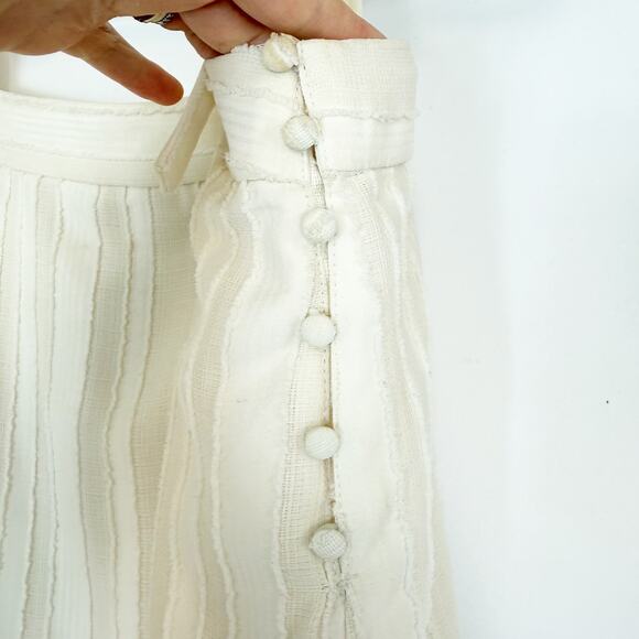 En Saison Laurent Midi Dress Cream Textured High Low Sleeveless Women's Large - Picture 16 of 16